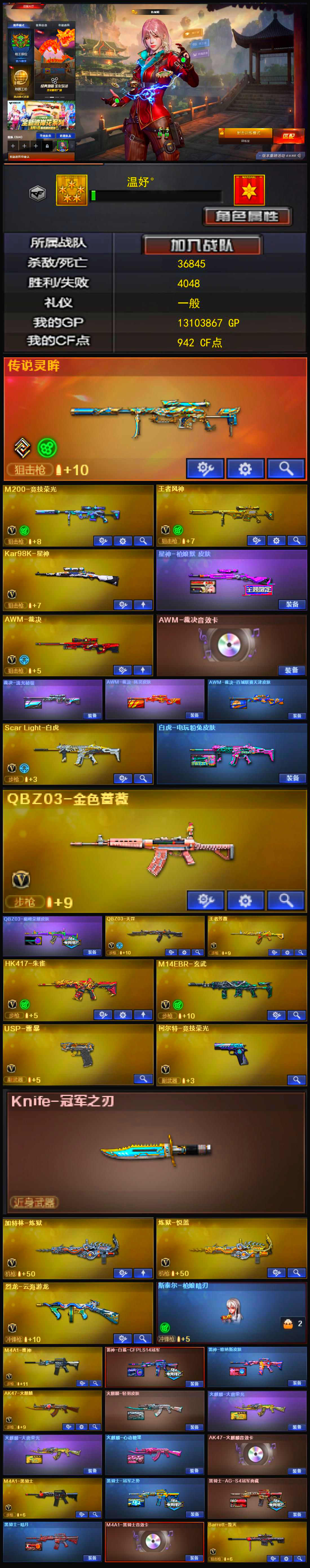 2388💰Q1707🦧【传说灵眸 裁决三皮三件套 星神带皮 竞技幻神/王者风神 冠军之刃 雷暴 竞技柯尔特 白虎带皮 QBZ带皮 7人物 三音效卡】西部【陕西一区】【荣耀之巅】【CF点942】【V武器数56】【裁决三件套】【斯泰尔-枪娘暗刃】【幻灵套装X1套】【竞技荣光套装X7套】【传说灵眸】【M200-竞技荣光】【王者风神-觉醒版】【Kar98K-星神】【星神-枪娘默 皮肤】【AWM-裁决】【AWM-裁决音效卡】【裁决-流光秘银】【AWM-裁决-凤灵皮肤】【AWM-裁决-百城联赛天津皮肤】【Scar Light-白虎】【白虎-电玩粉兔皮肤】【QBZ03-金色蔷薇】【QBZ03-巅峰荣耀皮肤】【QBZ03-天罚】【王者芳薇-觉醒版】【HK417-朱雀】【M14EBR-玄武】【USP-雷暴】【柯尔特-竞技荣光】【Knife-冠军之刃】【加特林-炼狱】【炼狱-悦蓝-觉醒版】【烈龙-云海游龙】【斯泰尔-枪娘暗刃】【电竞教官-云悠悠】【机械姬】【乔伊教练】【司雨】【王者潘多拉】【王者影豹】【修道士】【樱】【影豹】【云海玲珑】【M4A1-雷神】【M4A1-雷神-白鲨皮肤】【雷神-维纳斯皮肤】【AK47-火麒麟】【火麒麟-轻羽皮肤】【火麒麟-大唐荣光】【火麒麟-心动糖果】【AK47-火麒麟音效卡】【M4A1-黑骑士】【黑骑士-冠军之势】【黑骑士-AG-S4冠军典藏】【黑骑士-暗月】【M4A1-黑骑士音效卡】【Barrett-毁灭】