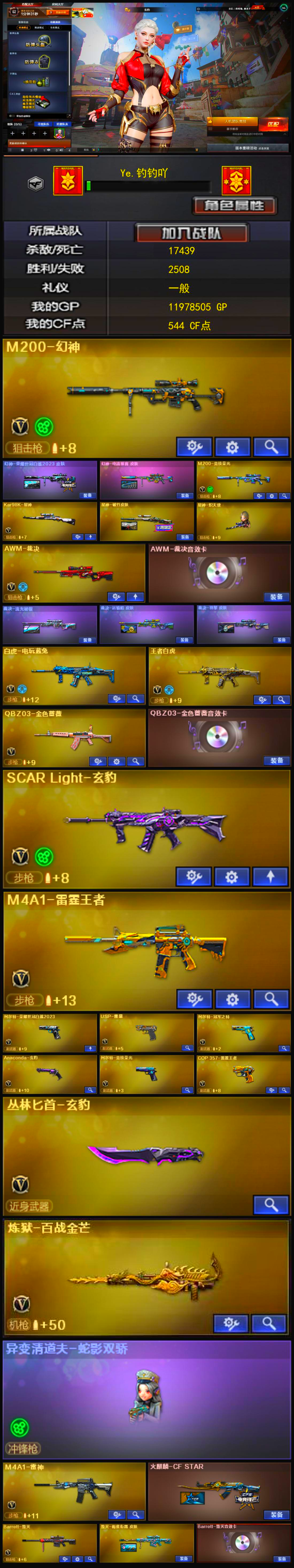 2888💰编号KD1330【幻神双皮 星神带皮 裁决三皮三件套 白虎 QBZ带卡 毁灭三件套 六副手 云悠悠 】
东部战区【上海二区】【可排位】【枪王4】【会员等级VIP6】【CF点544】【V武器数78】【幻神2皮】【裁决三件套】【雷暴套装X1套】【竞技荣光套装X7套】【M200-幻神】【幻神-荣耀世冠白鲨2023 皮肤】【幻神-电流骇客 皮肤】【M200-竞技荣光】【Kar98K-星神】【星神-破竹皮肤】【星神-炽天使】【AWM-裁决】【AWM-裁决音效卡】【裁决-流光秘银】【裁决-羽掣 皮肤】【白虎-电玩蓝兔】【王者白虎-觉醒版】【QBZ03-金色蔷薇】【QBZ03-金色蔷薇音效卡】【SCAR Light-玄豹】【M4A1-雷霆王者-觉醒版】【柯尔特-荣耀世冠白鲨2023】【USP-雷暴】【柯尔特-冠军之特】【Anaconda-玄豹】【柯尔特-竞技荣光】【COP 357-雷霆王者-觉醒版】【丛林匕首-玄豹】【炼狱-百战金芒】【异变清道夫-蛇影双骄】【玄豹】【电竞教官-云悠悠】【乔伊教练】【王者沙漠玫瑰】【星际战将】【修道士】【M4A1-雷神】【火麒麟-CFSTAR】【火麒麟-雷神】【Barrett-毁灭】【Barrett-毁灭音效卡】